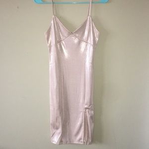 FOREVER 21 Champagne Iridescent Midi Party Dress